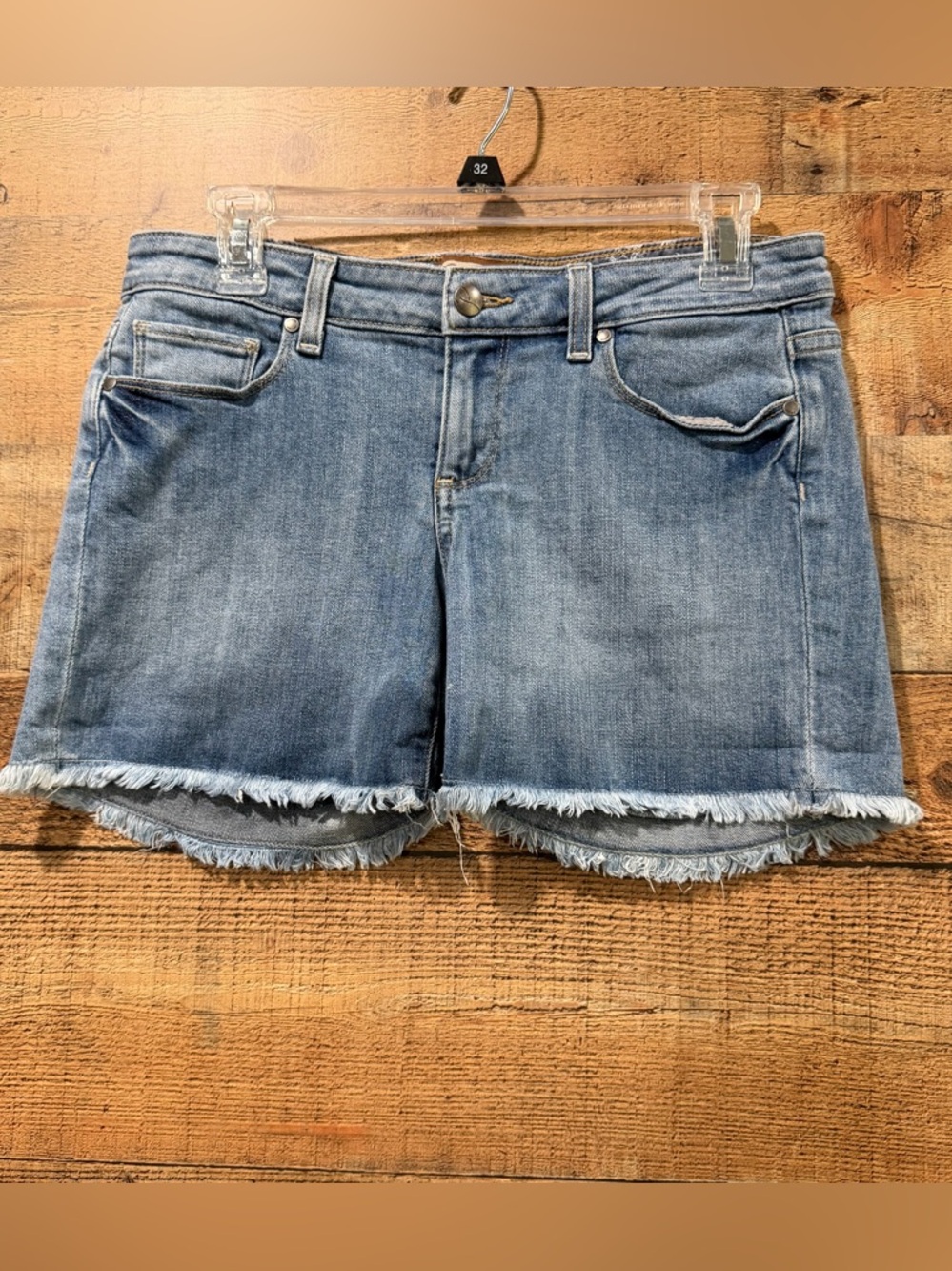 Paige Premium Denim Jimmy Jimmy Raw Hem Boyfriend Shorts Size 26